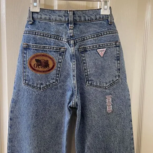 Vintage Guess Kids Jeans High-Rise Straight Leg Girls Size 12